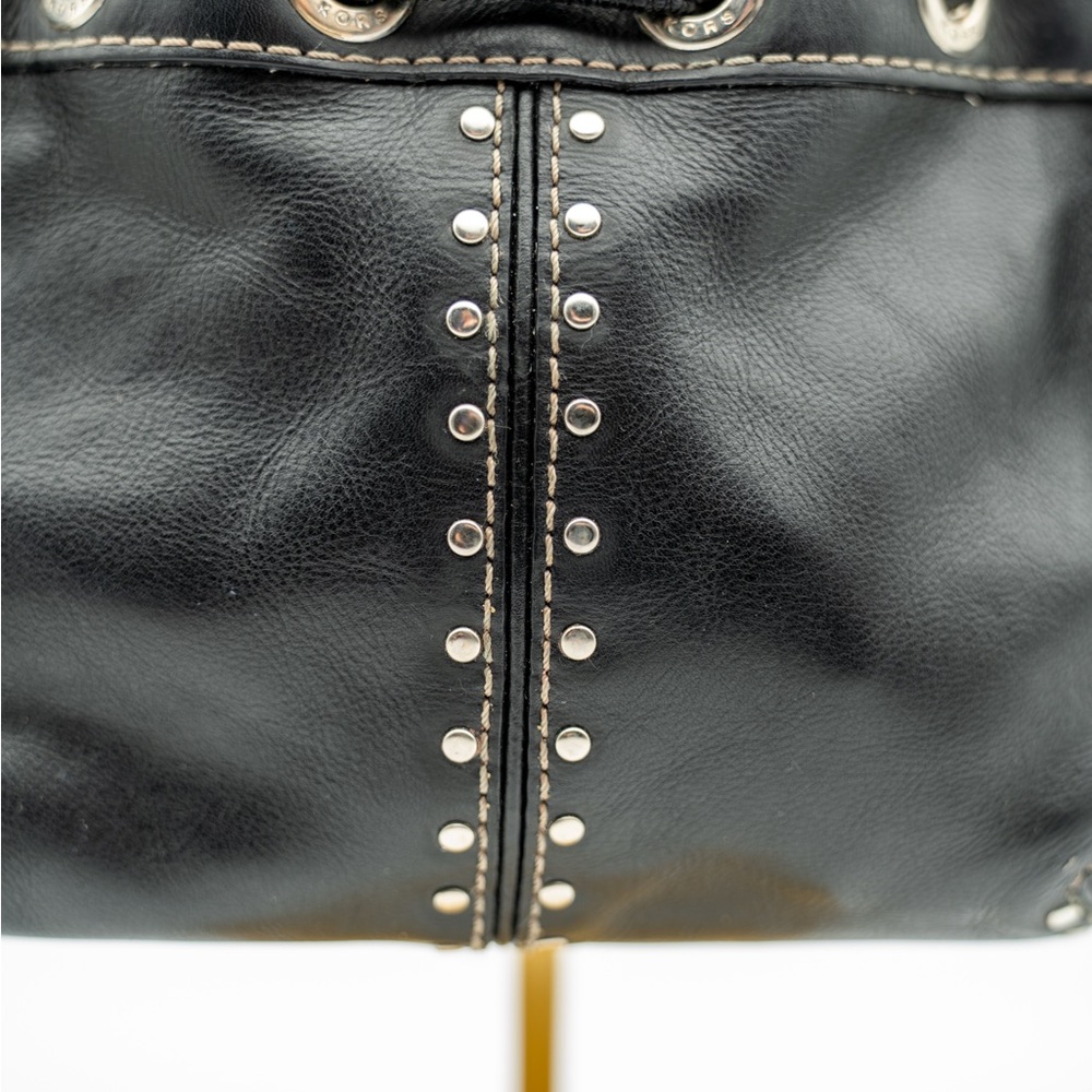 VTG Michael Kors Black Leather Top Handle Studded Mini Bag - Picture 4 of 6